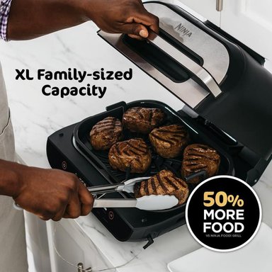 NINJA FOODI SMART XL PARRILLA Y FREIDORA 6 EN 1, | NEGRO/PLATEADO - 5