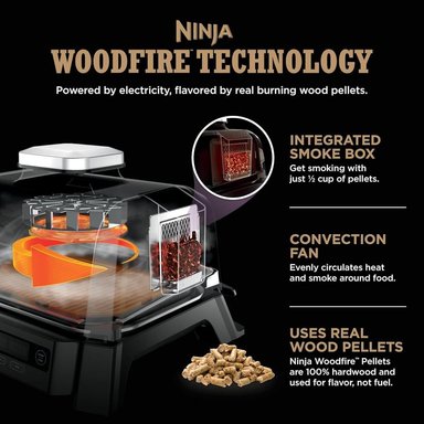 NINJA WOODFIRE OG301, PARRILLA Y AHUMADOR 4 EN 1, | NEGRO - 2