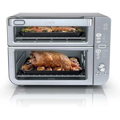 NINJA HORNO DOBLE XL DCT601, FREIDORA DE AIRE 12 EN 1, SMARTFINISH | ACERO