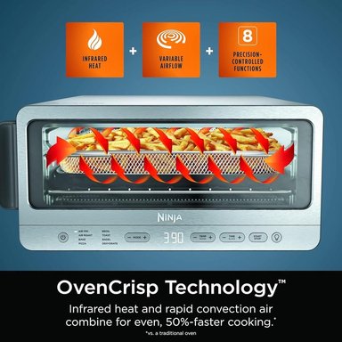 NINJA FOODI SP151, HORNO TOSTADOR Y FREIDORA DE AIRE 8 EN 1, 1800 W | ACERO - 4