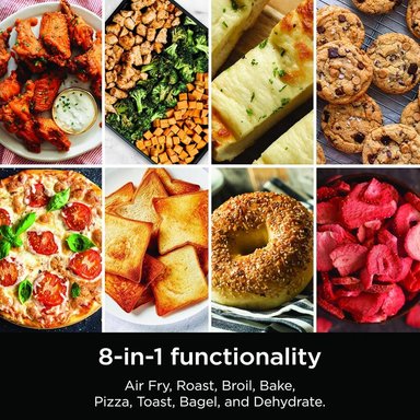NINJA FOODI SP151, HORNO TOSTADOR Y FREIDORA DE AIRE 8 EN 1, 1800 W | ACERO - 5