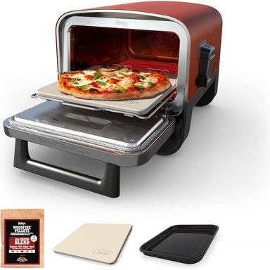 NINJA HORNO DE PIZZA EXTERIOR WOODFIRE 8 EN 1, 700 °F / 371 °C | ROJO TERRACOTA - 1