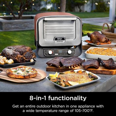 NINJA HORNO DE PIZZA EXTERIOR WOODFIRE 8 EN 1, 700 °F / 371 °C | ROJO TERRACOTA - 2
