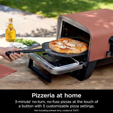 NINJA HORNO DE PIZZA EXTERIOR WOODFIRE 8 EN 1, 700 °F / 371 °C | ROJO TERRACOTA - 4