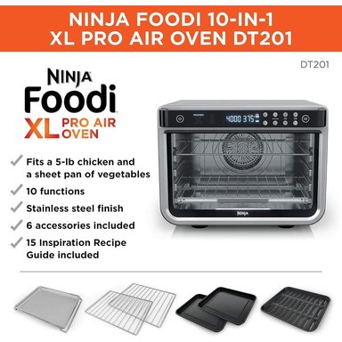 NINJA FOODI DT201, HORNO TOSTADOR 10 EN 1, 2.2 KG / 4.85 LB | ACERO INOXIDABLE - 2