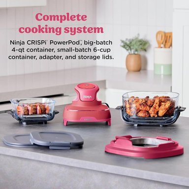 NINJA CRISPI FN101DR, FREIDORA PORTÁTIL 4 EN 1, 6 TAZAS / 1.4 L | CHERRY CRUSH - 3