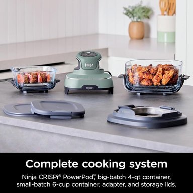 NINJA CRISPI FN101SG, FREIDORA DE AIRE Y COCINA PORTÁTIL 4 EN 1, VIDRIO | VERDE - 2