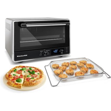 KITCHENAID, HORNO DE ENCIMERA DIGITAL Y PIEDRA PARA PIZZA | GRIS