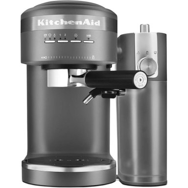 KITCHENAID, CAFETERA ESPRESSO CON ESPUMADOR DE LECHE AUTOMÁTICO GRIS