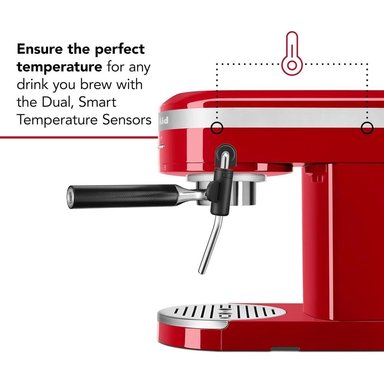 KITCHENAID KES6503, CAFETERA ESPRESSO SEMIAUTOMÁTICA DE METAL | ROJO IMPERIO - 2