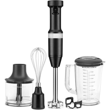 KITCHENAID KHBV83BM, BATIDORA DE MANO CON CABLE Y ACCESORIOS | NEGRO MATE