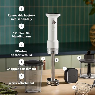 KITCHENAID, BATIDORA DE MANO INALÁMBRICA GO CON ACCESORIOS | BLANCO - 3