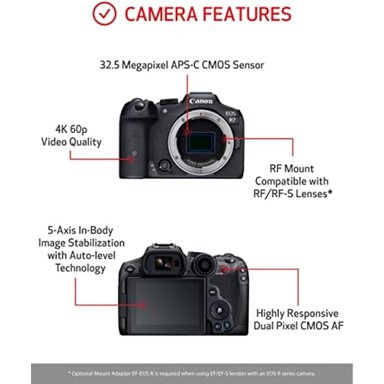 CANON CÁMARA SIN ESPEJO EOS R7 HÌBRIDA | NEGRO - 3