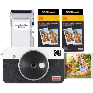 KODAK MINI SHOT 2 RETRO CÁMARA IMPRESORA 2 EN 1 | BLANCO / NEGRO