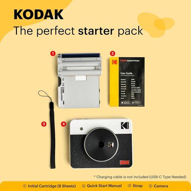 KODAK MINI SHOT 3 RETRO CÁMARA E IMPRESORA 2 EN 1 | AMARILLO / NEGRO - 2