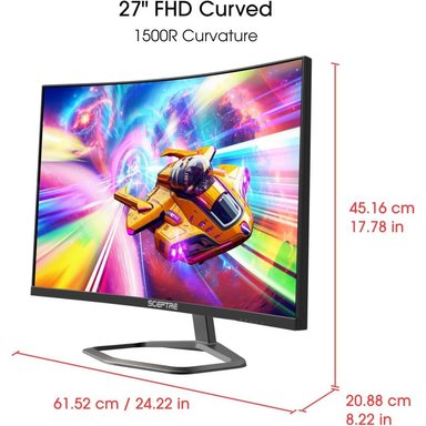 SCEPTRE 27' FHD CURVO 240 HZ 1 MS FREESYNC DISPLAYPORT/HDMI ALTAVOCES R1500 - 2