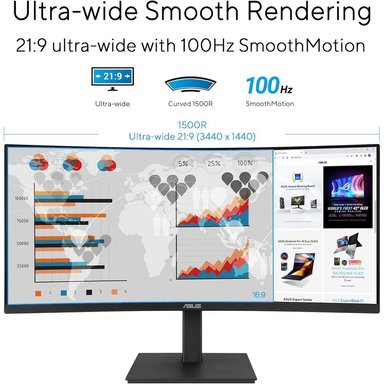 ASUS VA34VCPSR MONITOR CURVO 34' WQHD USB-C - 3