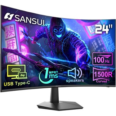 SANSUI 24' FHD 100 HZ CURVO 1500R 1 MS USB-C HDR VESA PARLANTES - 1