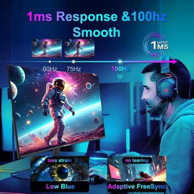 SANSUI 24' FHD 100 HZ CURVO 1500R 1 MS USB-C HDR VESA PARLANTES - 2