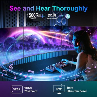 SANSUI 24' FHD 100 HZ CURVO 1500R 1 MS USB-C HDR VESA PARLANTES - 4