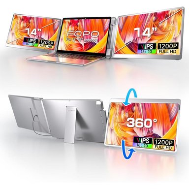 FOPO S7 EXTENSOR TRIPLE PORTÁTIL 14' FULL HD 1200P - 1