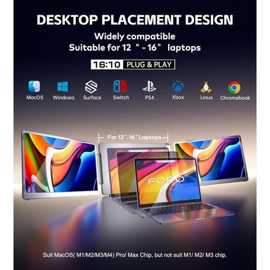 FOPO S7 EXTENSOR TRIPLE PORTÁTIL 14' FULL HD 1200P - 4