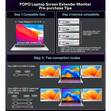 FOPO S11 MONITOR PORTÁTIL 16' FULL HD 1200P - 3