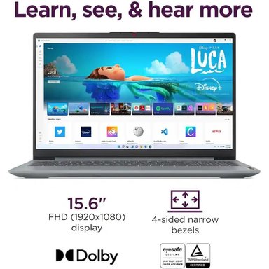 LAPTOP IDEAPAD SLIM 3I I3-N305 LENOVO 15.6' 128GB SSD 8GB RAM W11 S - TECLADO INGLÉS | ARCTIC GRAY - 5