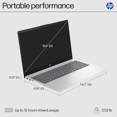 LAPTOP HP 15.6' RYZEN 5 7520U 8GB RAM 512GB SSD | PLATA - 5