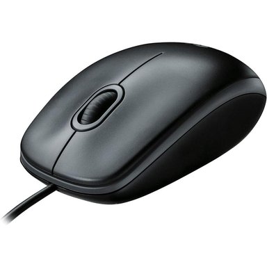 MOUSE ALÁMBRICO B100 LOGITECH | NEGRO - 1