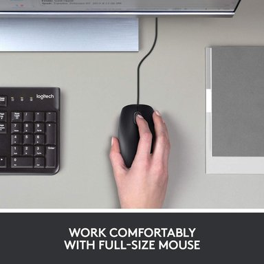 MOUSE ALÁMBRICO B100 LOGITECH | NEGRO - 2
