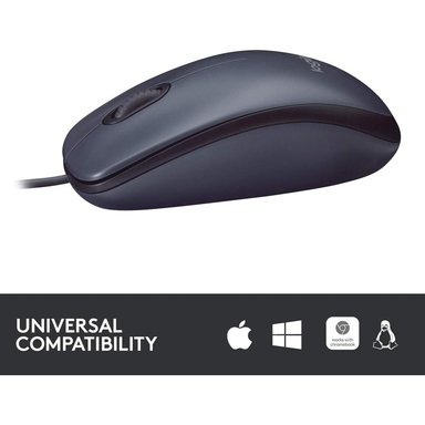 MOUSE ALÁMBRICO B100 LOGITECH | NEGRO - 4