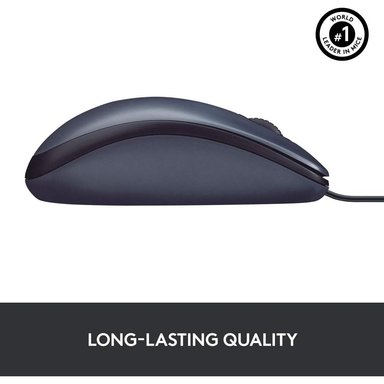 MOUSE ALÁMBRICO B100 LOGITECH | NEGRO - 5