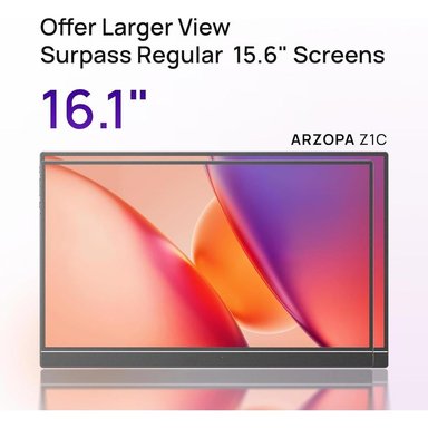 MONITOR PORTÁTIL Z1C 16.1' FHD 1080P ARZOPA | GRIS OSCURO - 2