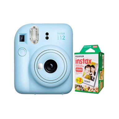 CÁMARA FUJIFILM MINI 12 INSTAX AZUL PASTEL+PACK PELICULA X20 - 1