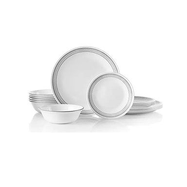 VAJILLA CORELLE MISTYC GRAY 12 PIEZAS