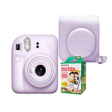 CÁMARA FUJIFILM INSTAX MINI 12 LILA+ESTUCHE12+PELICULAX20 - 1