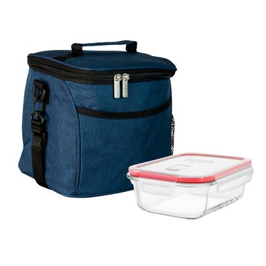 LONCHERA PYREX EJECUTIVO AZUL TERMICA + TAPER 650 ML - 300334 - 1