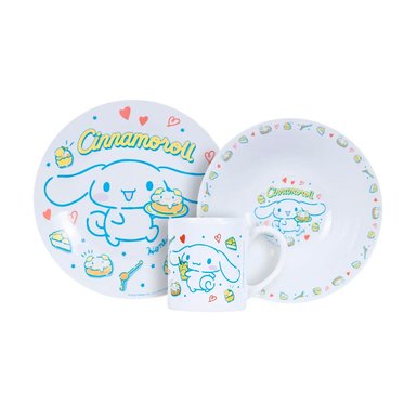 VAJILLA INFANTIL CERAMICA 3PZ CINAMONROLL SCOOL 704057