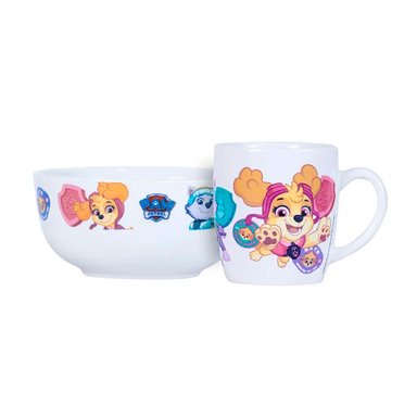 VAJILLA INFANTIL CERAMICA 2PZ PAW PATROL NIÑA SCOOL 704064