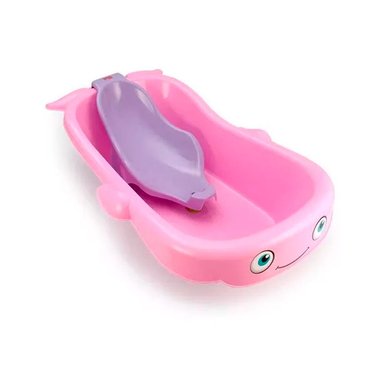 BAÑERA BALLENITA FELIZ BASA ROSADA 8550+ASIENTO