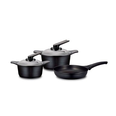 JUEGO DE OLLAS ROICHEN X 5 PZ NATURAL BLACK 10863