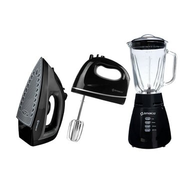 COMBO LICUADORA IMACO VL4125N VIDRIO+BATIDORA+PLANCHA