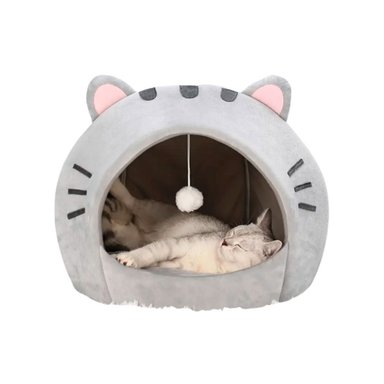 CAMA DE GATO CON DISEÑO CUEVA GATUNA + COJIN