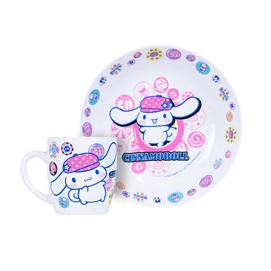 VAJILLA INFANTIL CINNAMOROLL + TAZA SCOOL CERAMICA 704052