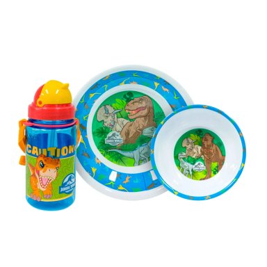 VAJILLA INFANTIL JURASSIC +TOMATODO SCOOL MELAMINE
