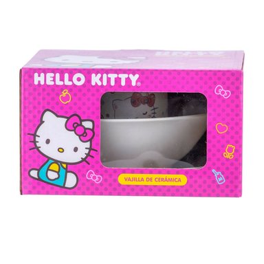 VAJILLA INFANTIL CERAMICA 3PZ HELLO KITTY SCOOL 705112 - 2