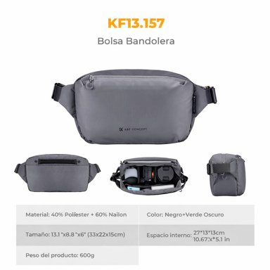 ESTUCHE PARA CAMARA FOTOGRAFICA KYF CONCEPT  KF13.157V6 GRIS OSCURO - 7