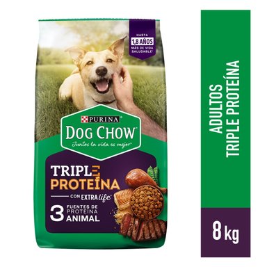 COMIDA PARA PERRO DOG CHOW TRIPLE PROTEÍNA 8KG - 1