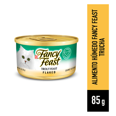 ALIMENTO HÚMEDO PARA GATOS FANCY FEAST TRUCHA EN LATA DE X6